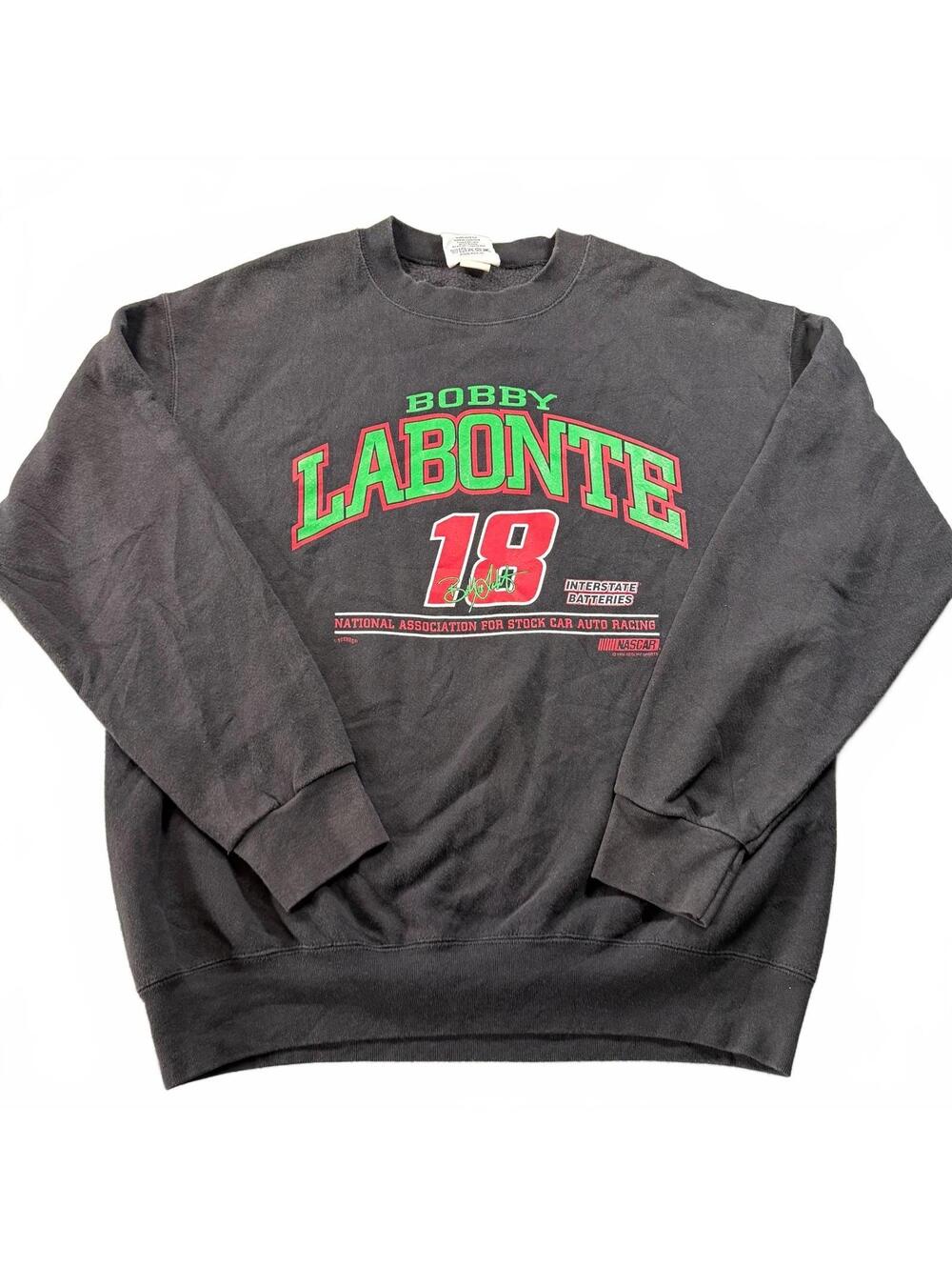 Vintage 90s Chase Authentics Bobby Labonte #18 NASCAR Crewneck Sweatshirt